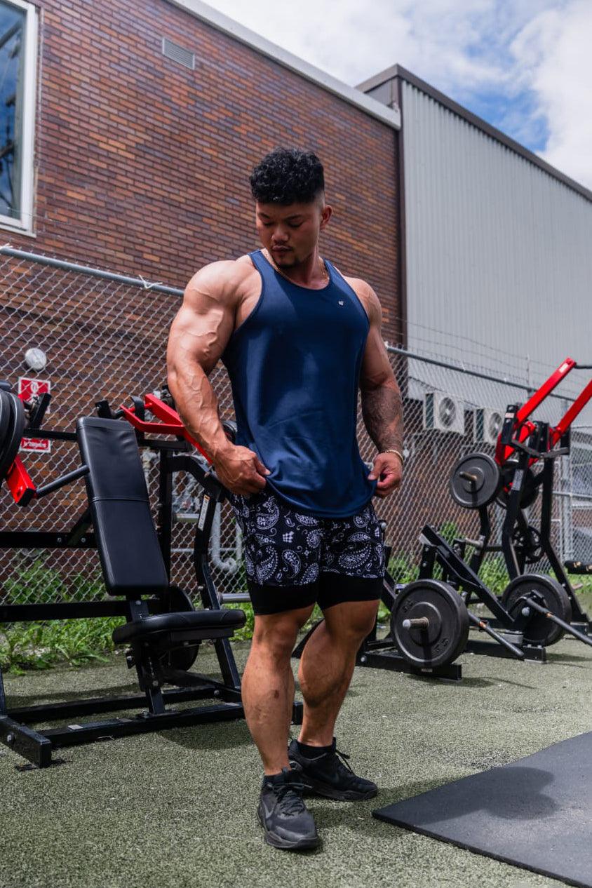 Débardeur de musculation à séchage rapide pour homme Jed North - Bleu marine minuit