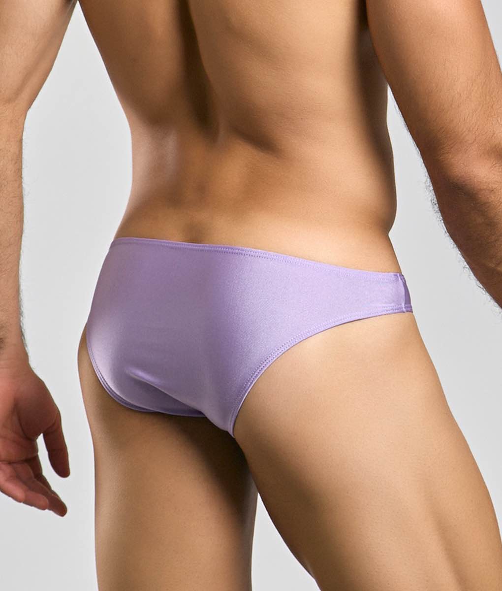 Lavender classic mens bikini briefs by justin plus simon with smooth texture and sleek minimalist design