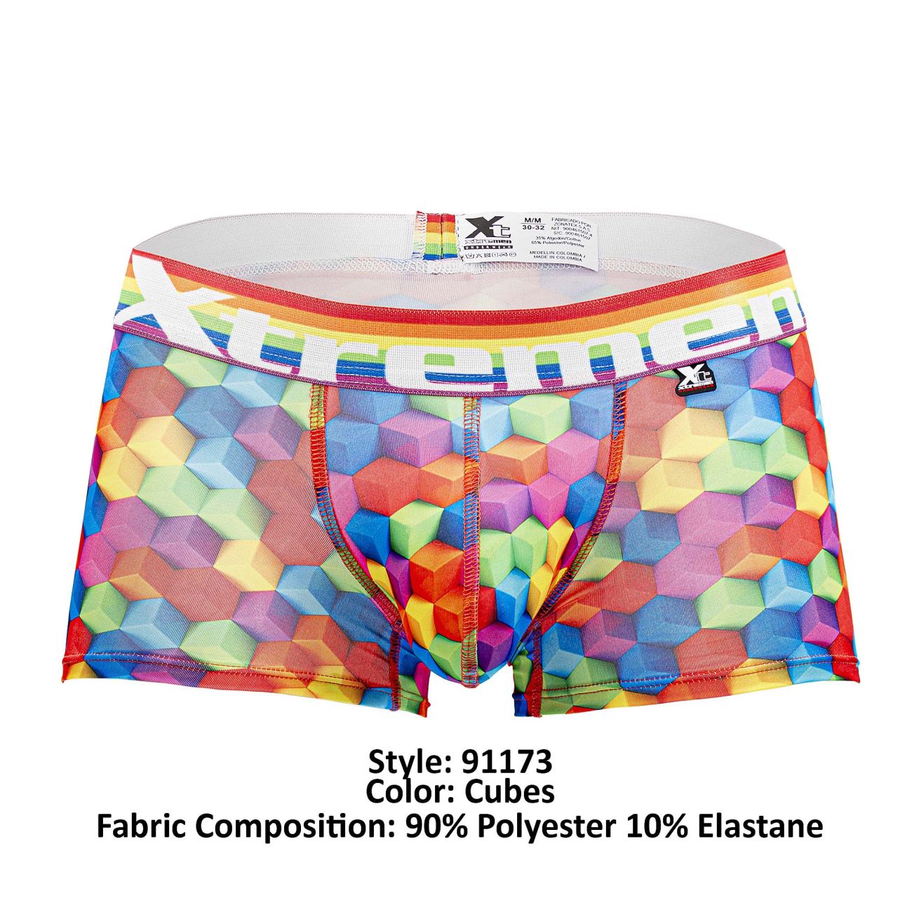 Boxer imprimé Xtremen 91173 Cubes de couleur