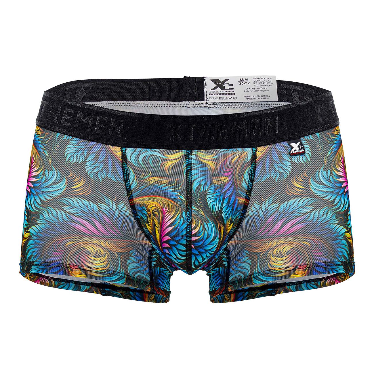 Boxer imprimé Xtremen 91173 Feuilles colorées