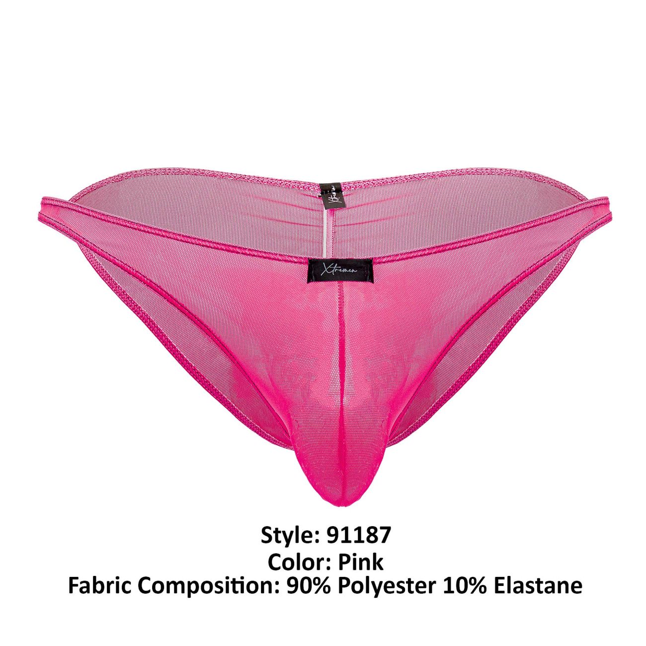 Xtremen 91187 Tulle Mesh Bikini Color Pink