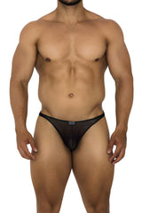 Xtremen 91189 Tulle Mesh Thongs Color Black