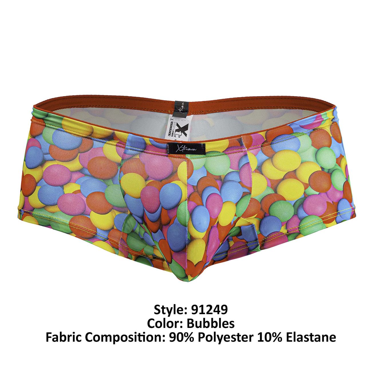 Boxer imprimé Xtremen 91249 à bulles colorées