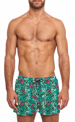 Yuasa Sketchbook Cosmos Swim Short - Turquoise Multi