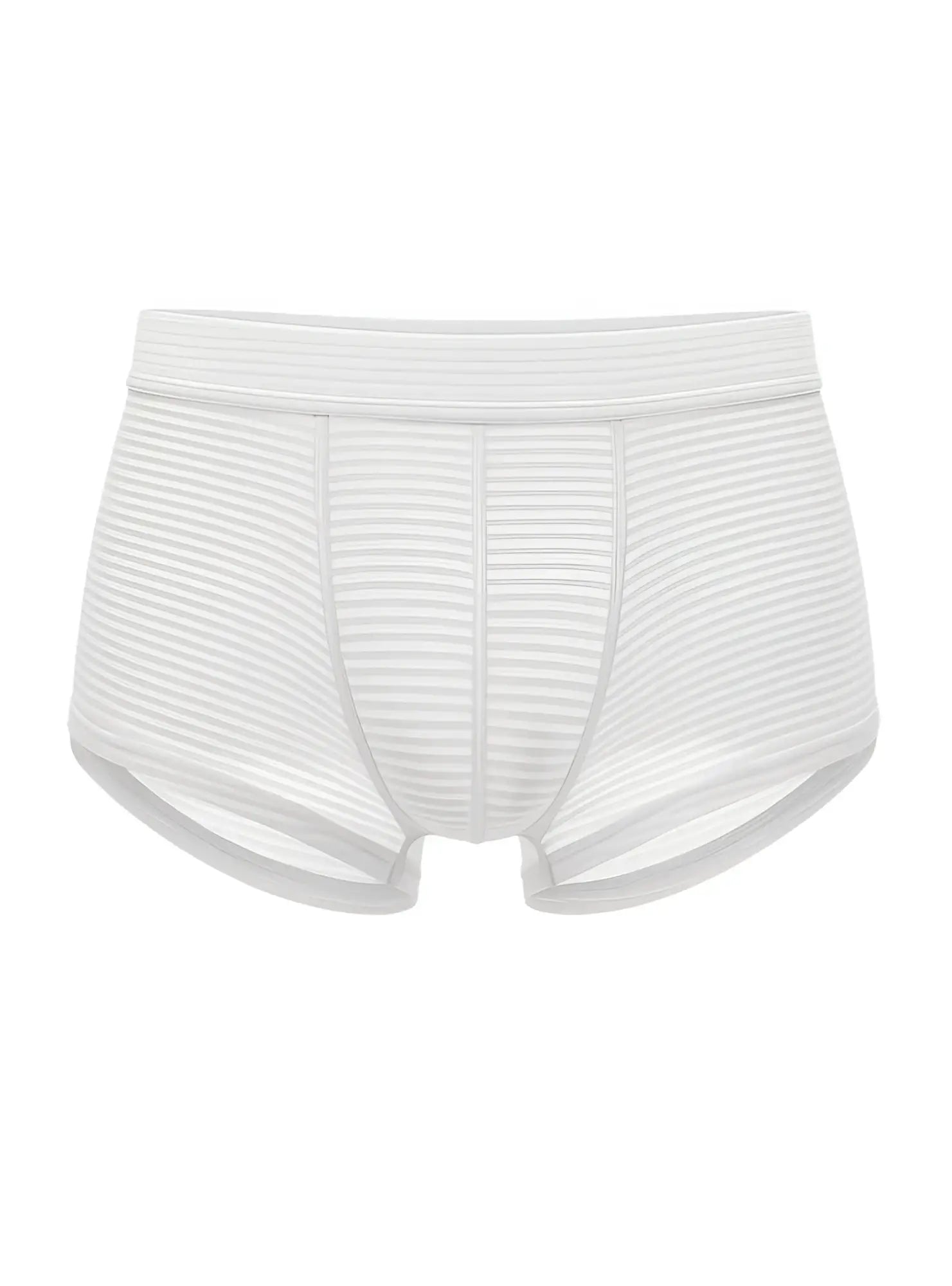 Activestripe cotton trunk white striped boxer briefs with smooth elastic waistband and subtle vertical ribbing