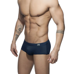 Navy blue ad basic sunga briefs with subtle logo on waistband designed for comfortable swimwear use