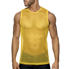 Addicted Openwork Fabric Tank Top - Yellow