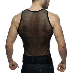 Black mesh tank top addicted mesh tank with fitted form-fitting design and breathable material