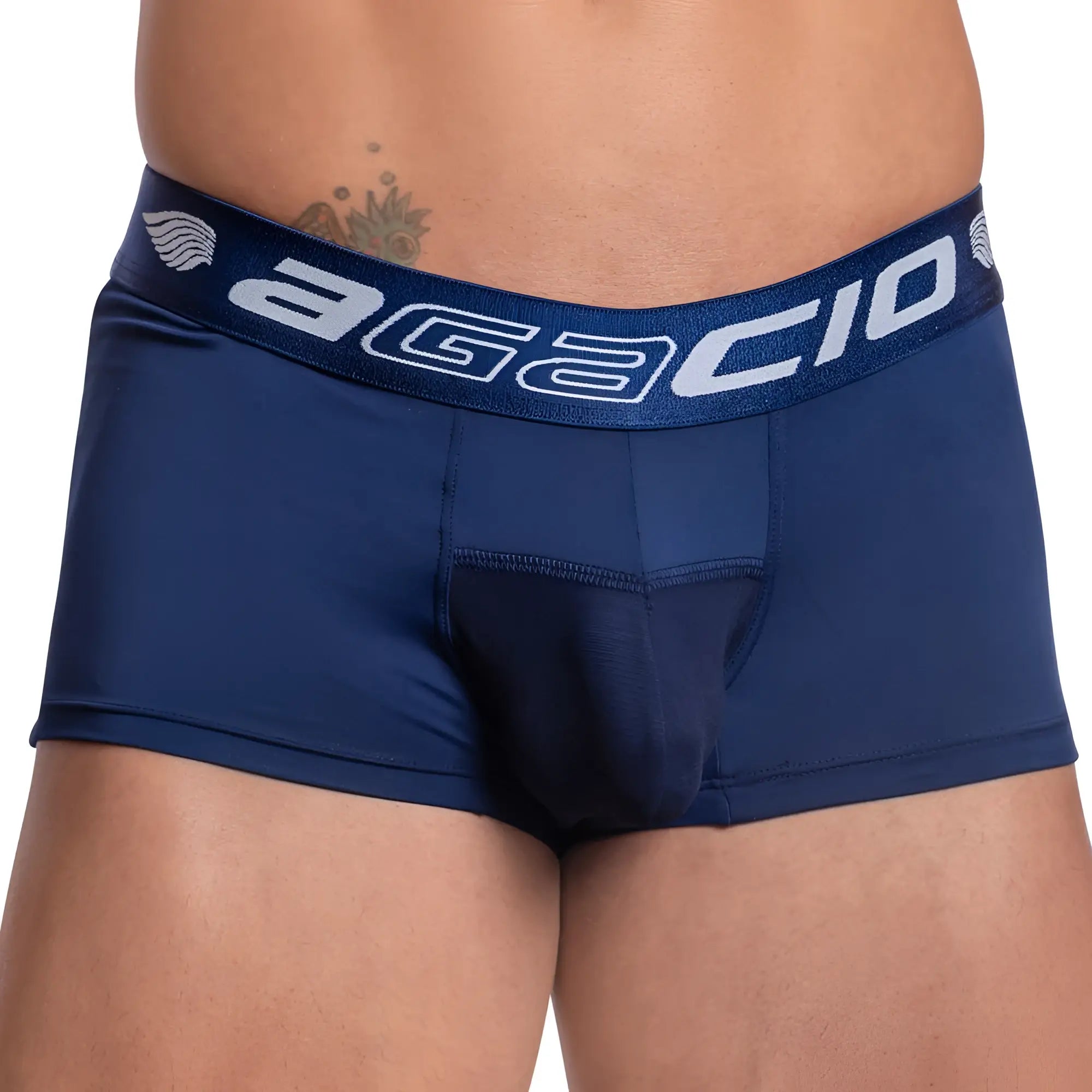 Navy blue agacio agg071 boxer trunk briefs with supportive pouch and elastic waistband for comfortable wear