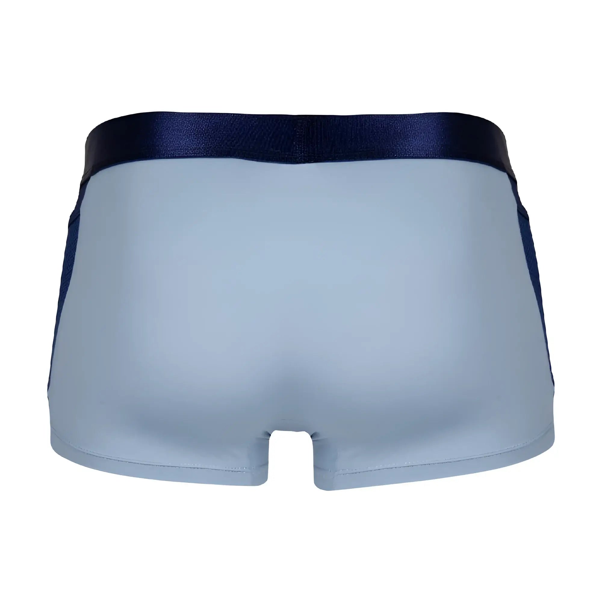 Light blue agacio AGG089 boxer trunk with dark navy elastic waistband and side panels for comfortable fit