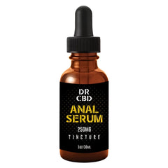 Dr in anal serum showing the back side of the clear bottle with label and dosage instructions