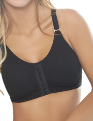 Ann Chery 3004 powernet brassiere black underwire bra with adjustable straps and front closure metal clasps