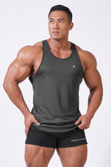 Jed North Herren schnelltrocknendes Bodybuilding-Workout-Stringer-Shirt – Anthrazit