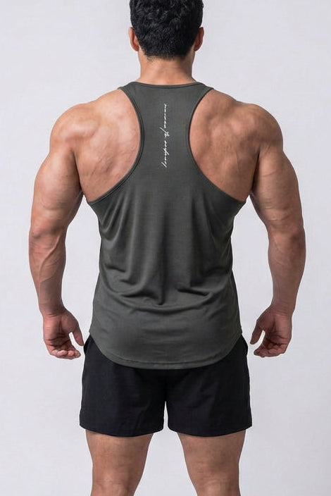 Jed North Herren schnelltrocknendes Bodybuilding-Workout-Stringer-Shirt – Anthrazit