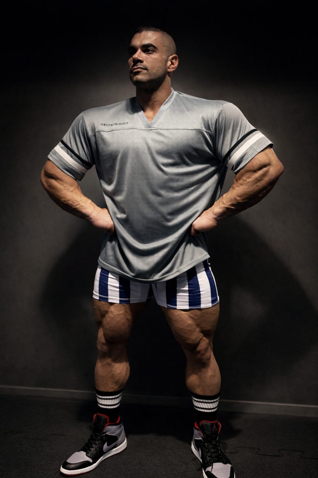 Maillot à col en V Jed North Warrior pour homme - Gris