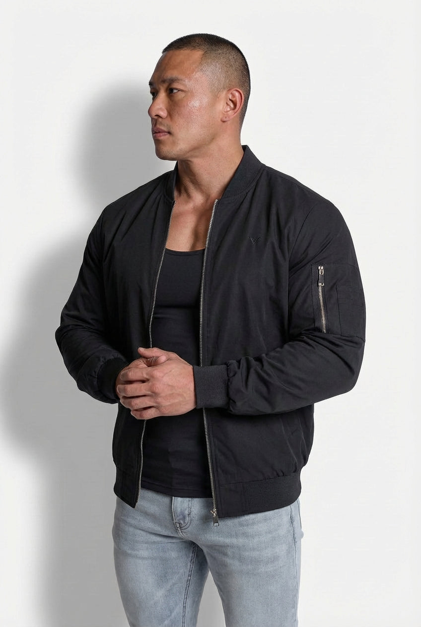 Jed North Men's Men's Premium Bomber Jacket - Black