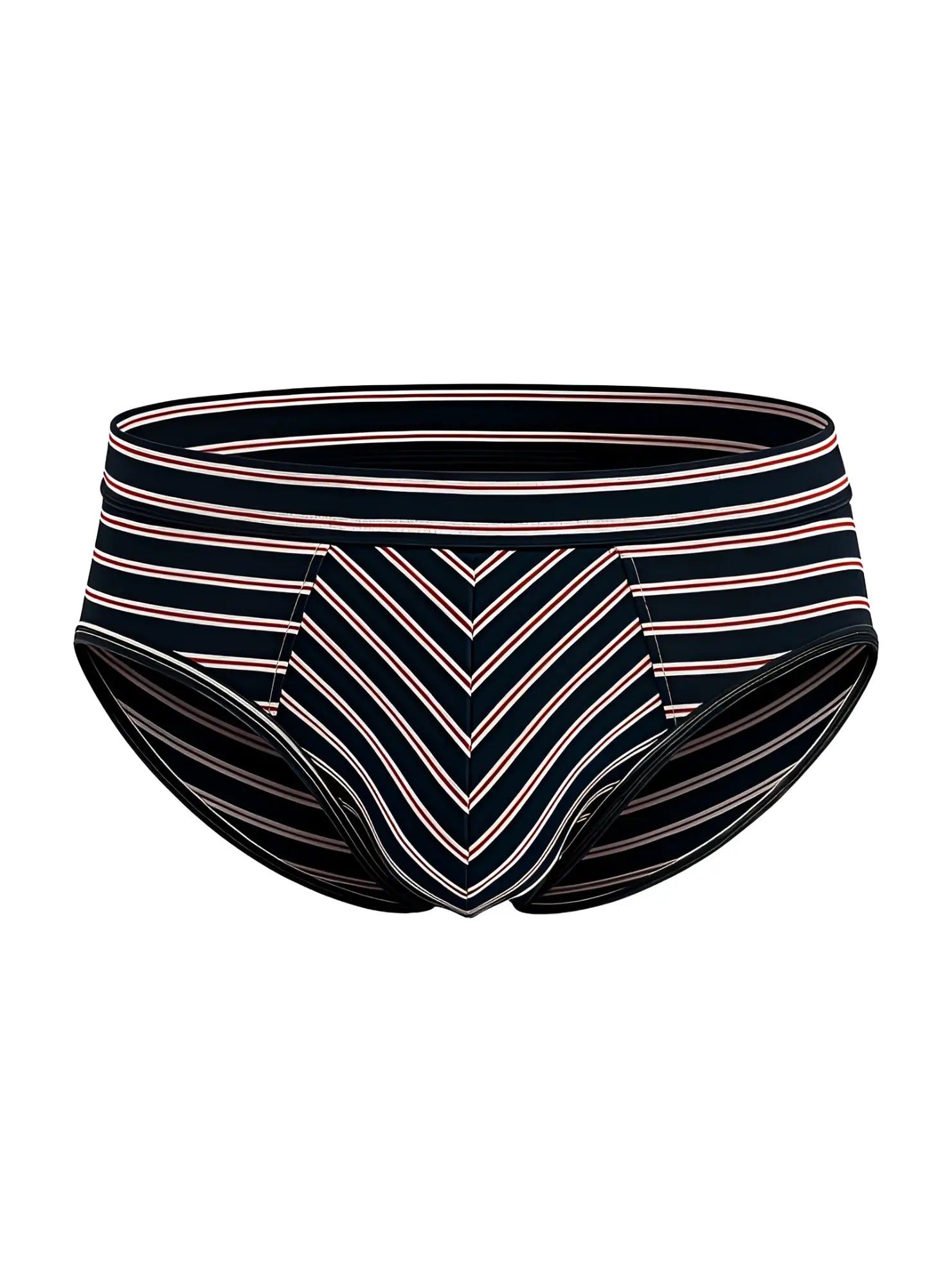 Assorted cotton brief 4 pieces pack featuring black and pink striped briefs with chevron pattern on front
