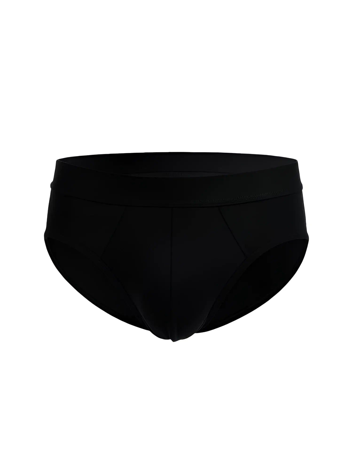 Black cotton briefs with smooth form-fitting design and elastic waistband from assorted 4 pieces pack
