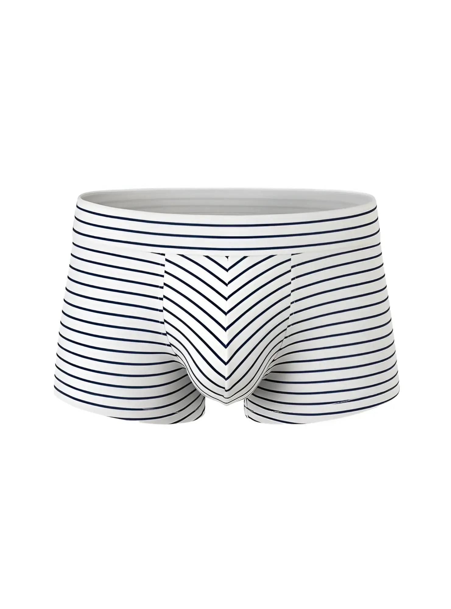 White cotton briefs with navy blue horizontal stripes and chevron pattern front from assorted cotton trunk 4 pieces pack