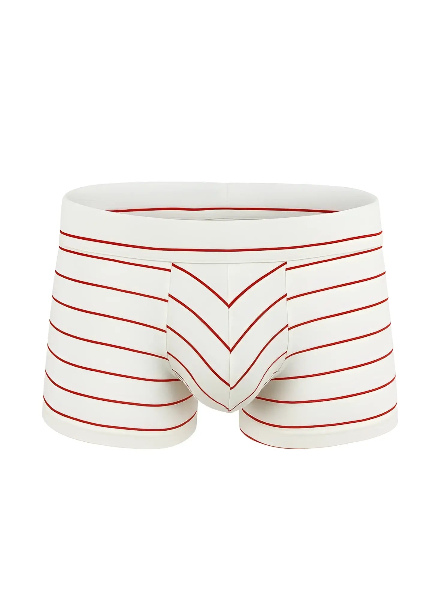 White cotton briefs with red horizontal stripes and a chevron pattern front from assorted cotton trunk 4 pieces pack