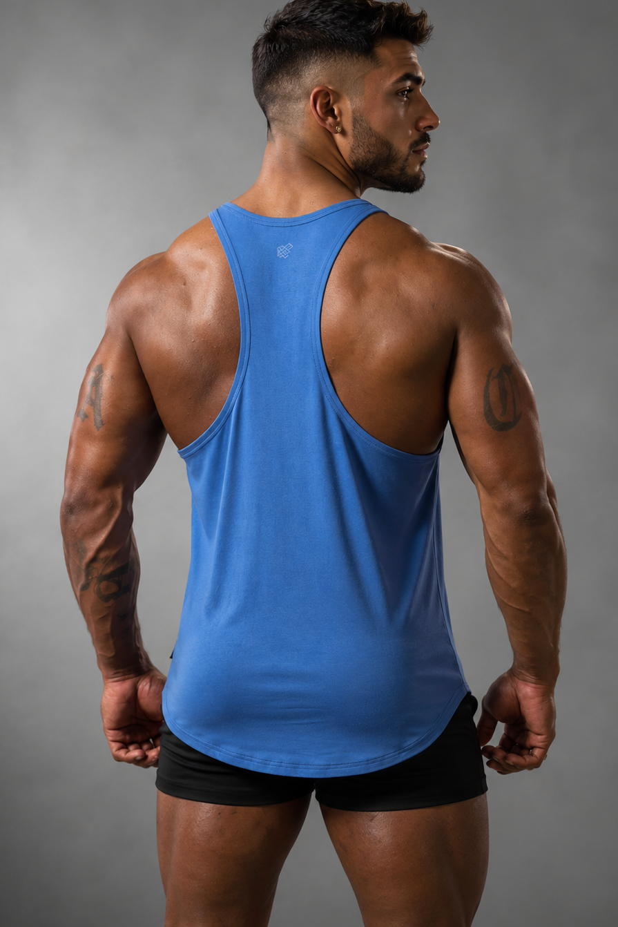 Jed North Herren Classic Bodybuilding Racerback Stringer - Blau