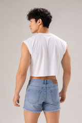 JJ Malibu Herren Escapism Muscle-Fit bauchfreies Tanktop - Rindfleisch