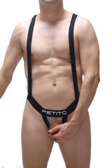 Black petitô ball-lifter bretelles suspenders with snug form-fitting design for secure all-day support