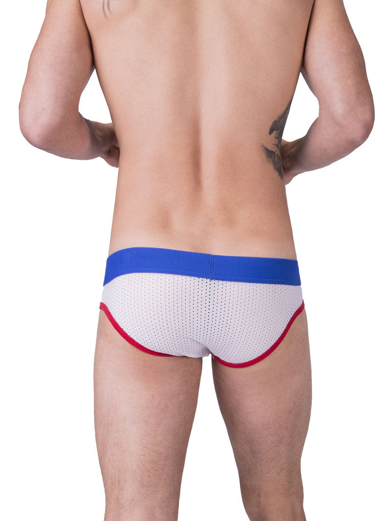 Barcode Berlin Twenty 9 Mesh Brief Underwear White/Blue/Red 91171-230 Size M