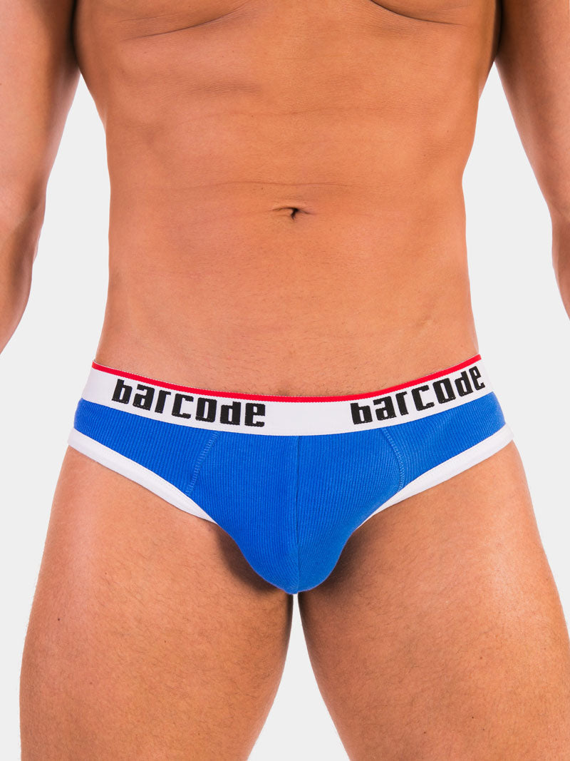 Barcode Berlin Dani Hole Backless Jock Brief Jock Strap Underwear Royal/White 91579-801 Size L