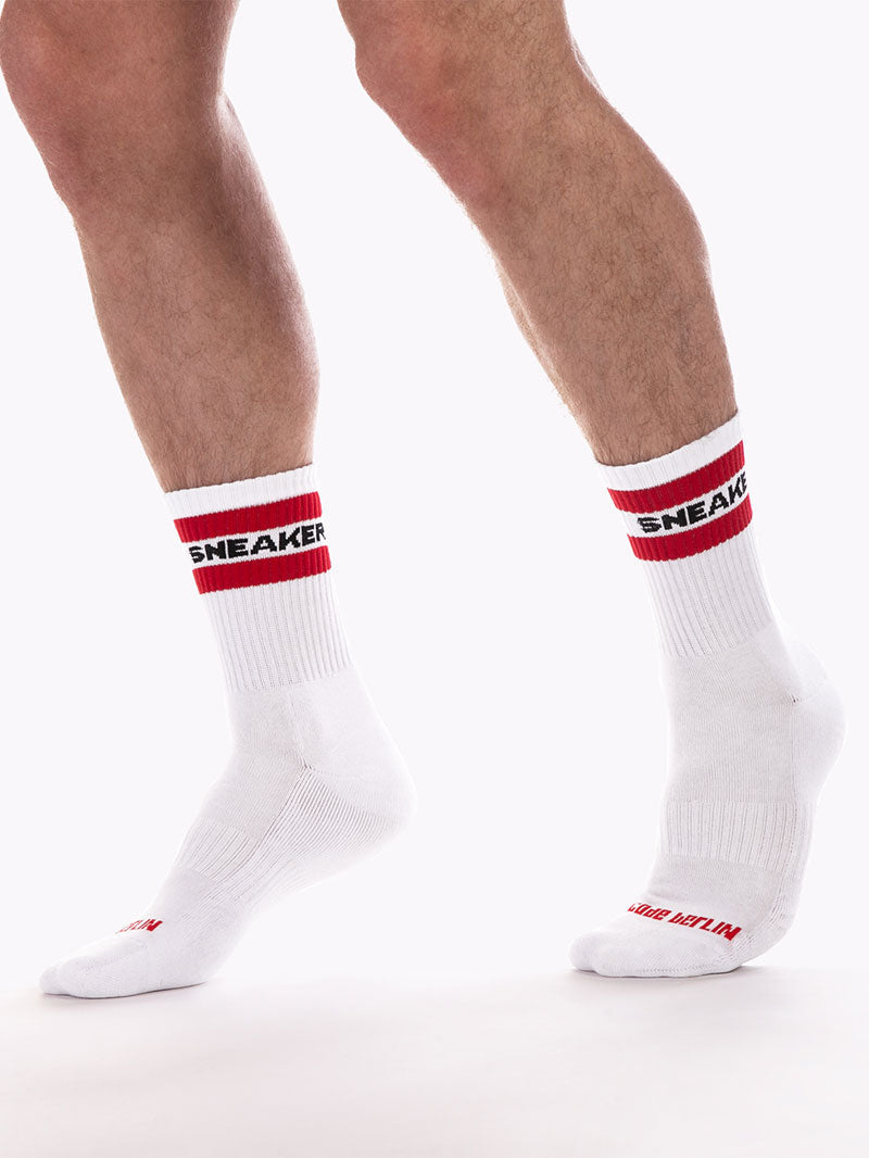 Barcode Berlin Fetish Sneaker Half Socks White/Red 91603-201 Size S/M