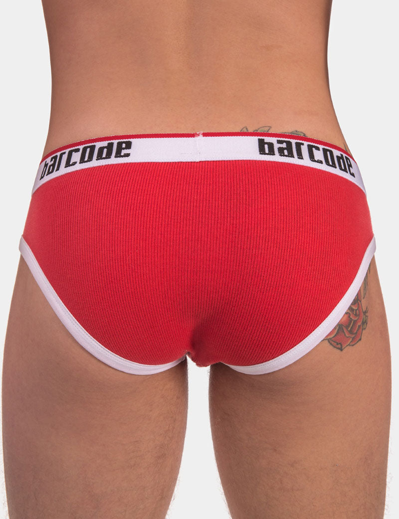 Barcode Berlin Kai Rib Brief Sous-vêtement Rouge/Blanc 91732-301 Taille S