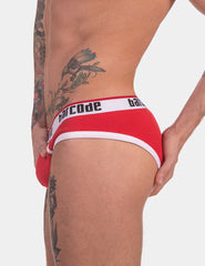 Barcode Berlin Kai Rib Brief Underwear Red/White 91732-301 Size S