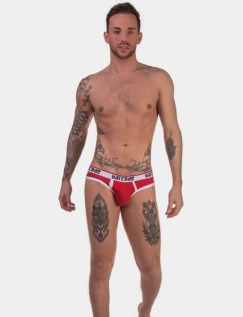 Barcode Berlin Kai Rib Brief Unterhose rot/weiß 91732-301 Größe S