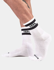 Chaussettes mi-mollet Barcode Berlin Fetish Vers blanches 91819-204 Taille L/XL