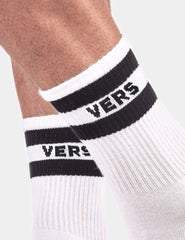 Chaussettes mi-mollet Barcode Berlin Fetish Vers blanches 91819-204 Taille L/XL