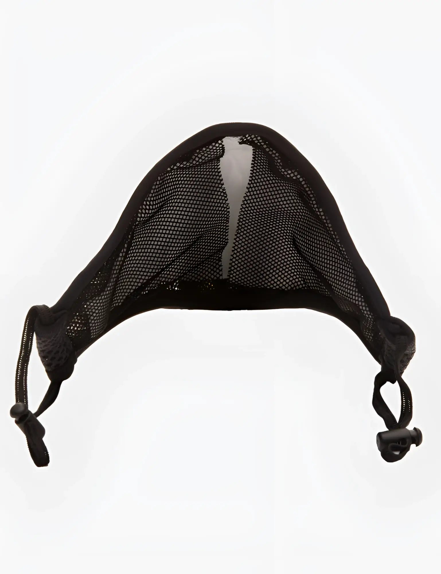 Black mesh face mask with adjustable elastic straps and buckle closure in grey and neon by barcode berlin unisex size one size