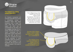 Basic boardshort white boardshorts with yellow u-shaped lining elastic hem and mesh interior for comfort