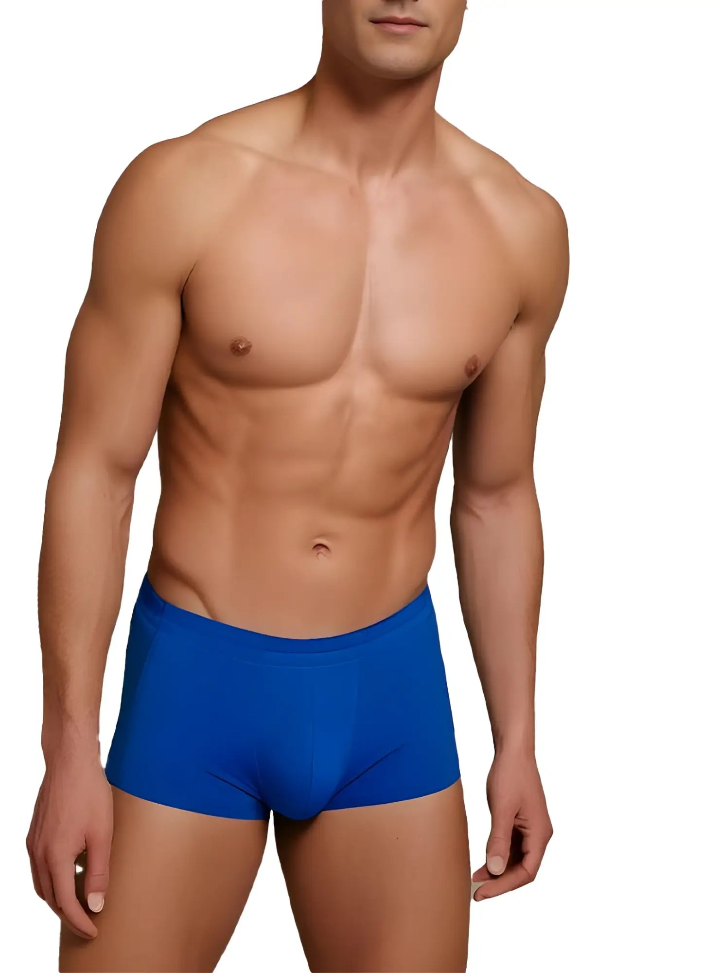 Blue men’s briefs from basics trunk 3-pack featuring assorted colors made of soft cotton for everyday comfort