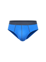 Basix Comfort Contrast brief bright blue with dark gray waistband and subtle stitching details for everyday comfort