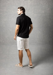 Bespoke Moda Men's Desert Textured Resort S/S Shirt - Black