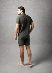Bespoke Moda Herren Sorento Kurzarm-Resorthemd mit Strukturmuster