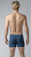 Navy blue seamless boxer briefs from Best Trunks made with soft fabric for all-day comfort