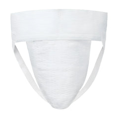 White big mans athletic supporter jockstrap with textured breathable fabric and elastic waistband for support