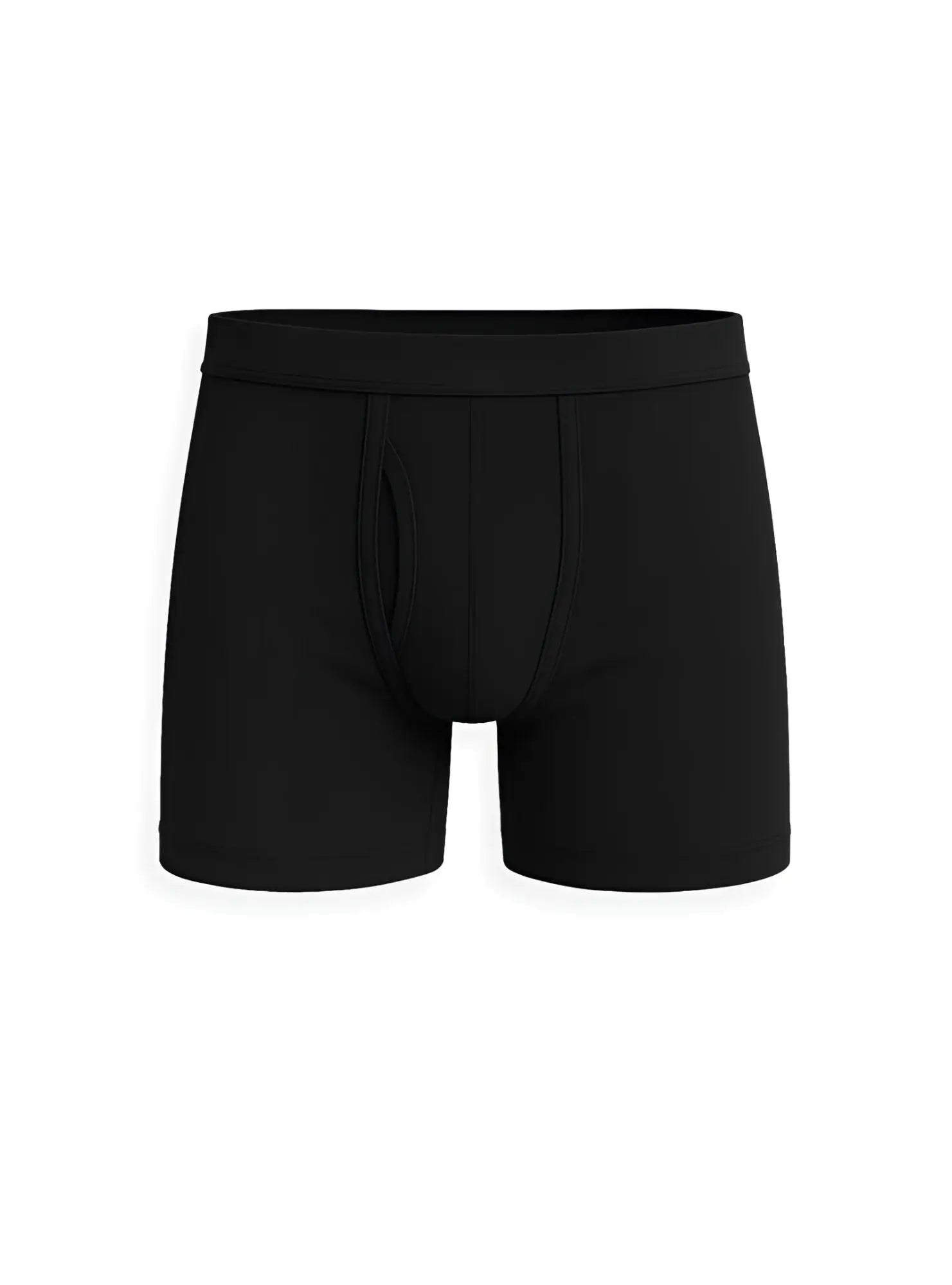 Black big mans cotton boxer brief with seamless smooth fabric and contoured design for added comfort