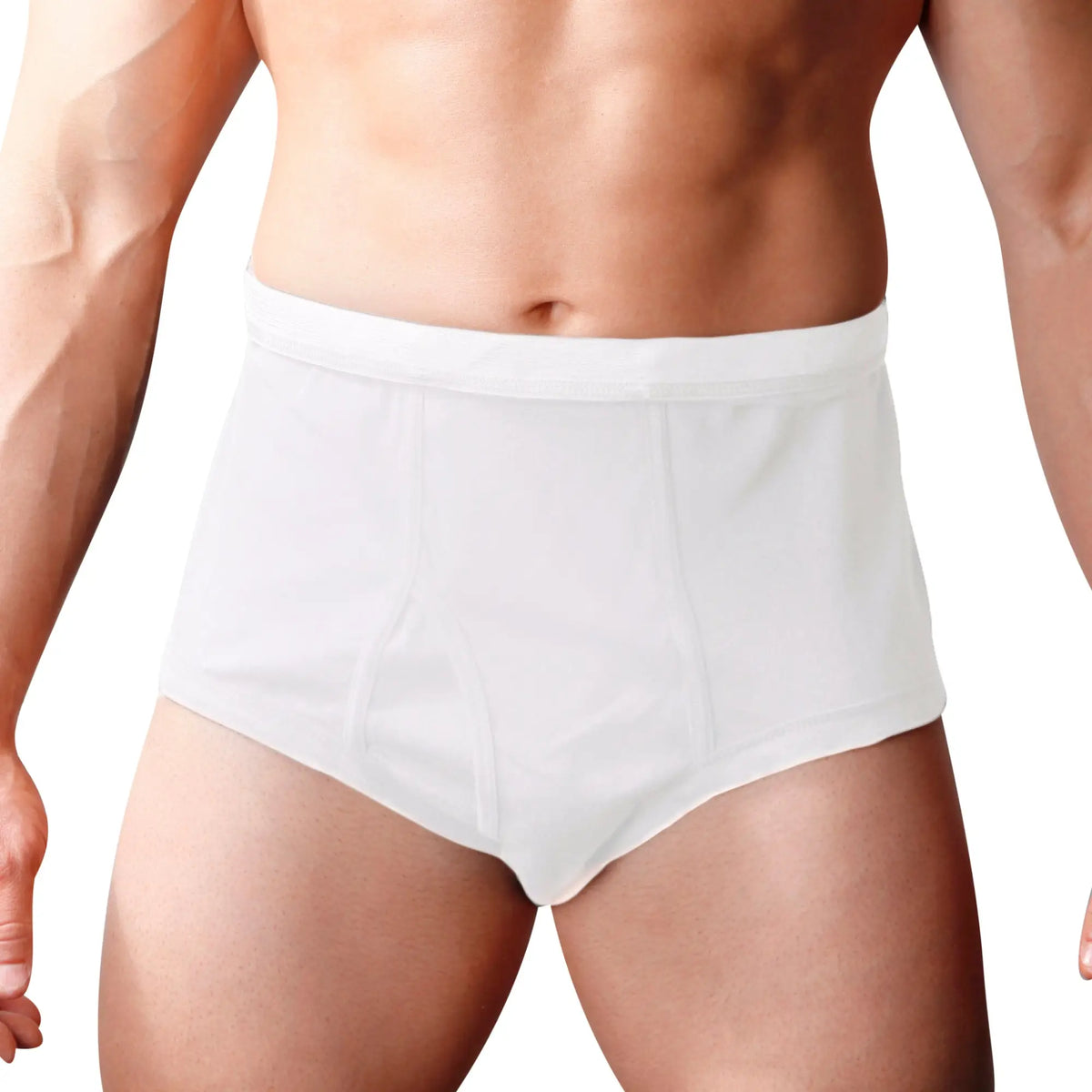 White cotton briefs with a clean classic design in a big mans cotton brief 2-pack