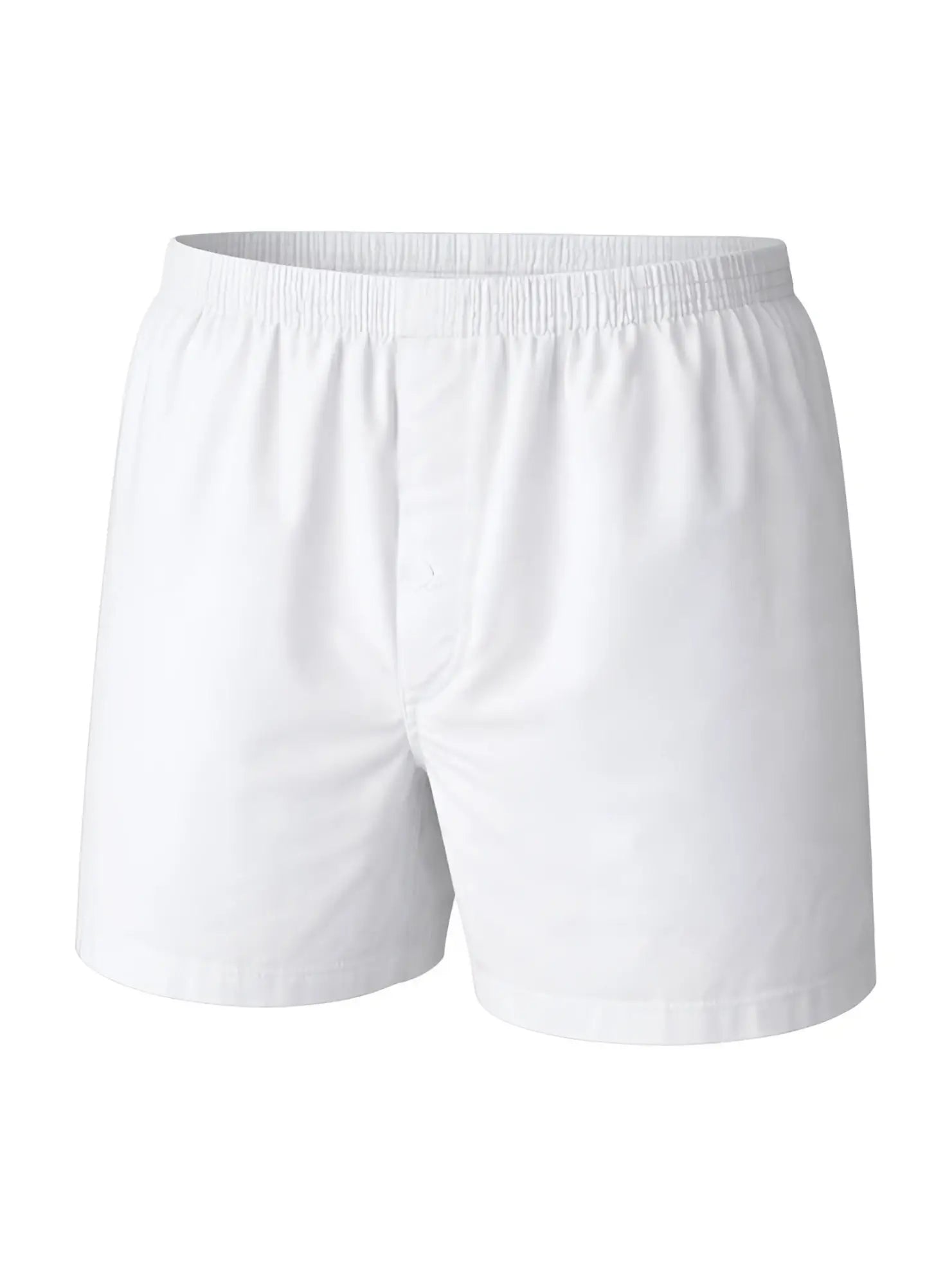 Big mans woven boxer white cotton broadcloth boxer shorts with elastic waistband in a 2 pack