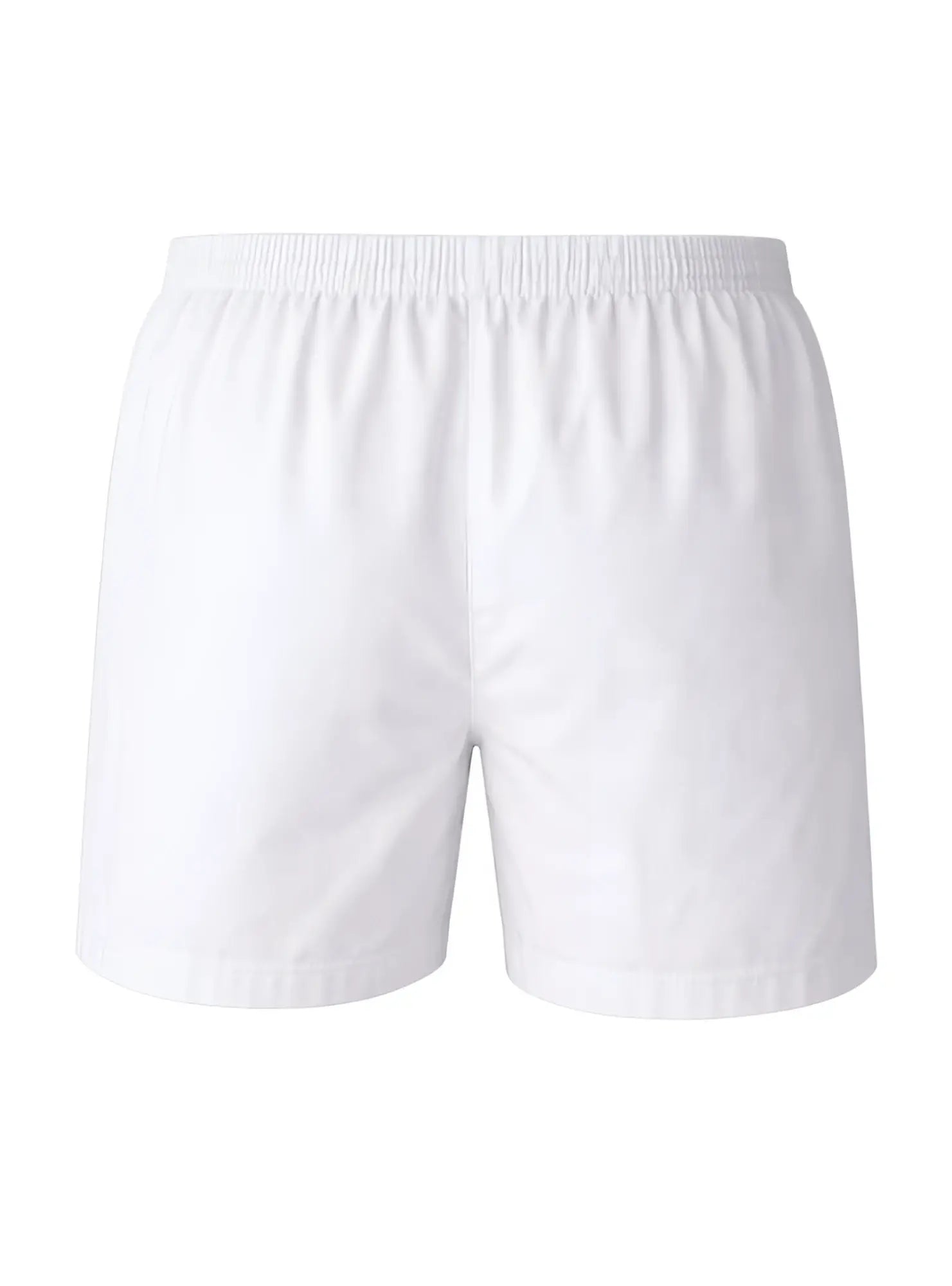 White cotton woven boxer shorts with elastic waistband big mans broadcloth 2 pack front view