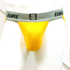 Bike 2 Inch Performance Cotton Supporter Jock Strap Underwear Yellow/Grey BASP17 Size L