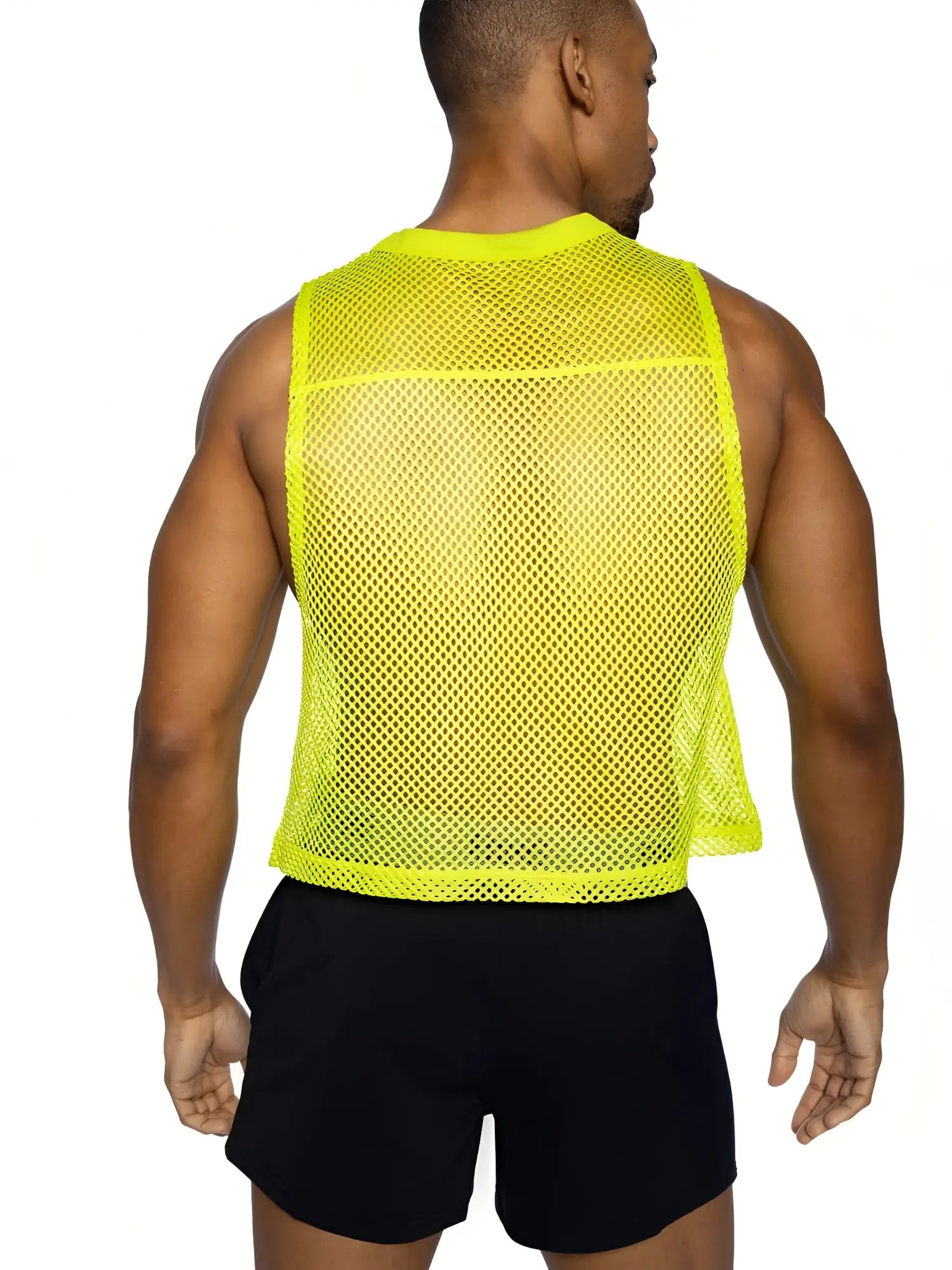 Bright neon yellow mesh sleeveless practice jersey by BIKE designed for cycling and sports activities
