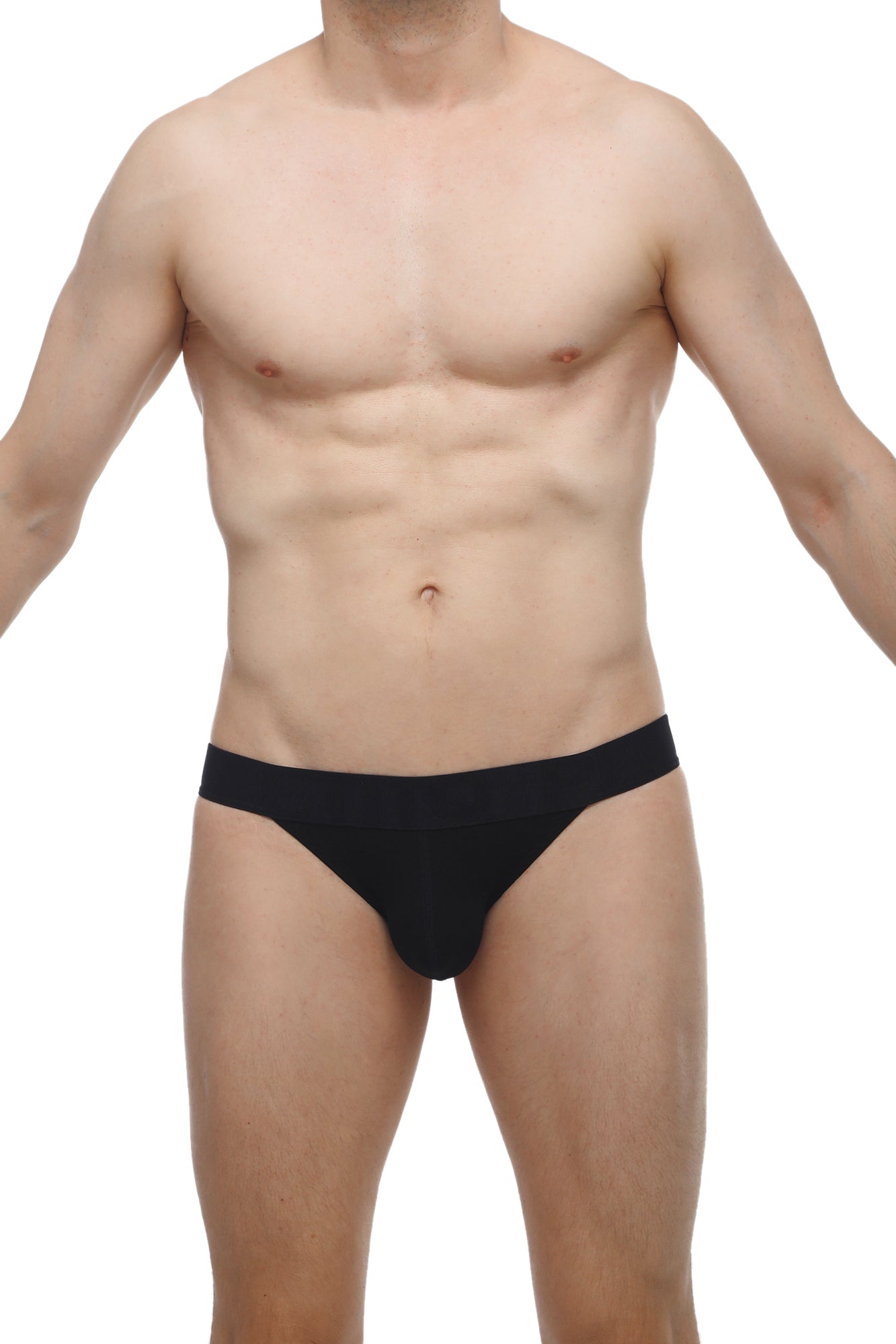 PetiteQ bikini aizy modal black black form-fitting briefs with smooth modal fabric finish front view